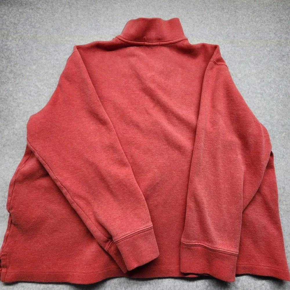Polo Ralph Lauren Quarter Zip Pullover Sweater Mens XL Red Cotton Knit Pony